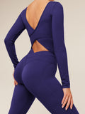 Gymshark Crossover Back Flared Leggings — Indigo Purple — 5