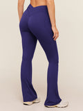 Gymshark Crossover Back Flared Leggings — Indigo Purple — 1