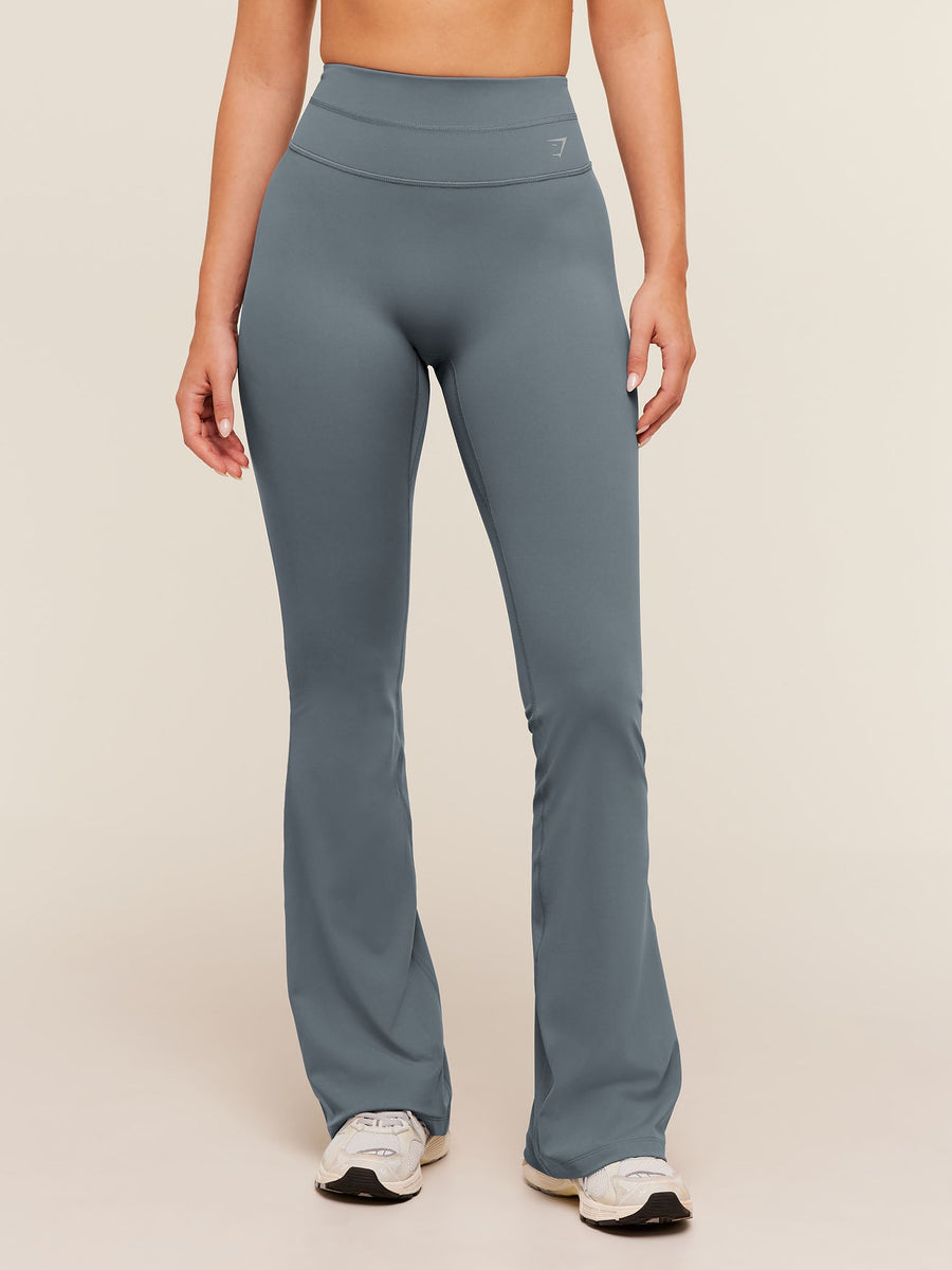 Gymshark Crossover Back Flared Leggings — Iron Blue — 2