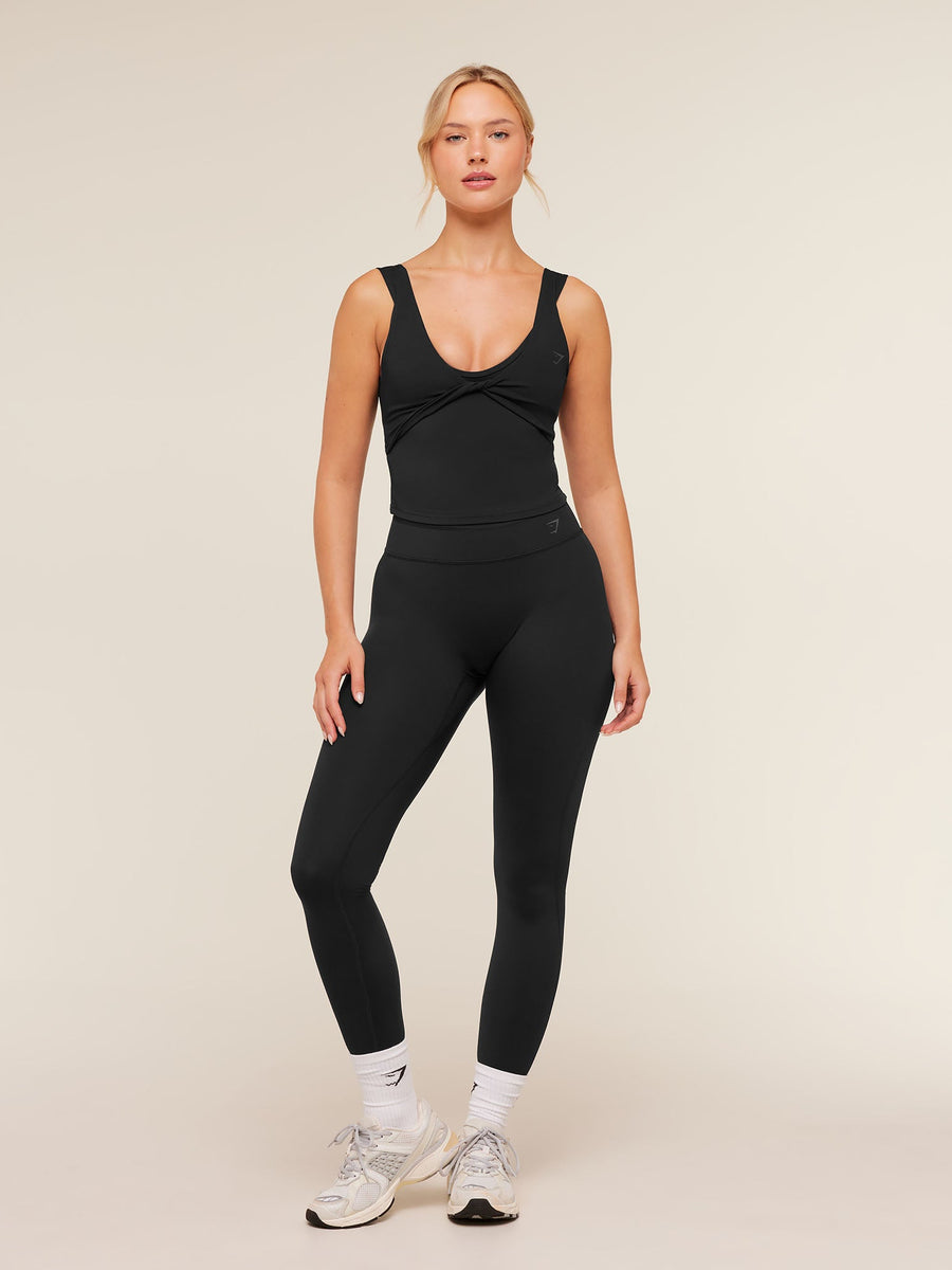 Gymshark Crossover Back Leggings — Black — 6