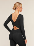 Gymshark Crossover Back Long Sleeve Top — Black — 2