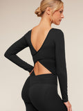 Gymshark Crossover Back Long Sleeve Top — Black — 5