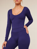 Gymshark Crossover Back Long Sleeve Top — Indigo Purple — 5