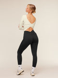 Gymshark Crossover Back Long Sleeve Top — Soft White — 6