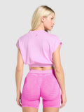 Gymshark Mesh Graphic Crop Top — Sour Pink — 2