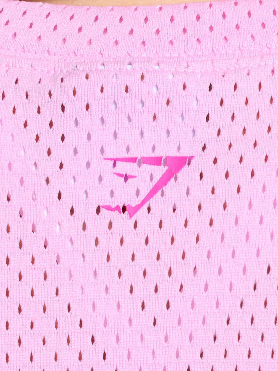 Gymshark Mesh Graphic Crop Top — Sour Pink — 7