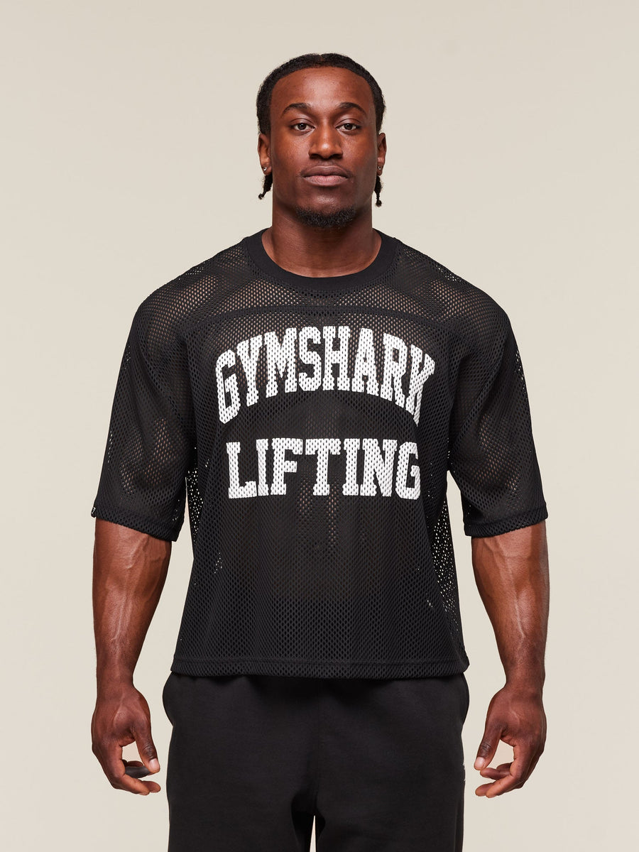 Gymshark Mesh Oversized T-Shirt — Black — 1