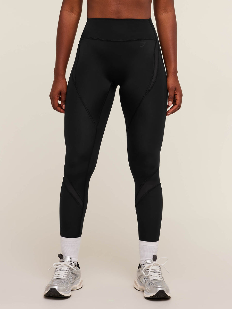 Gymshark Mesh Panel Leggings — Black — 1