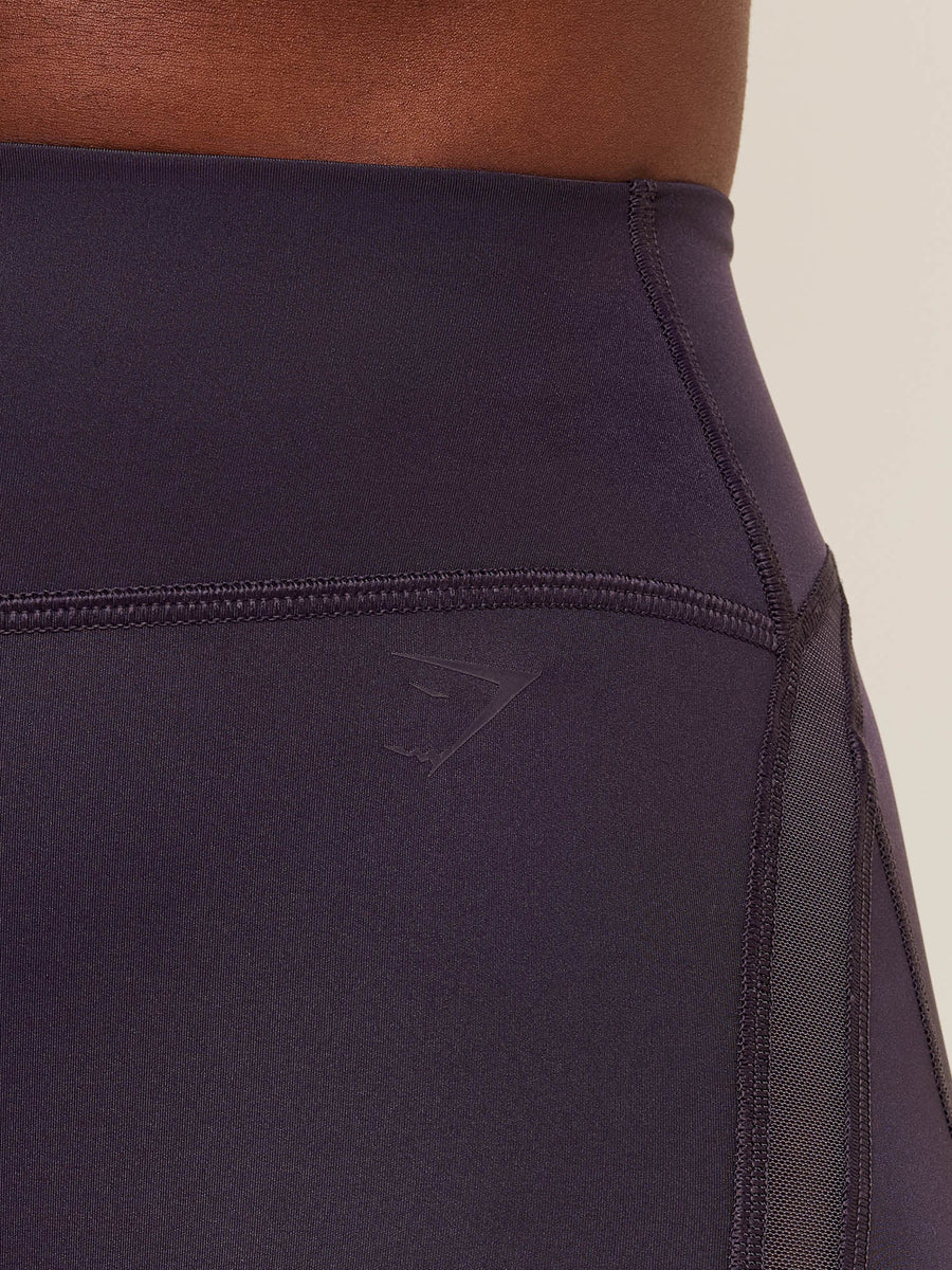 Gymshark Mesh Panel Leggings — Midnight Purple — 6
