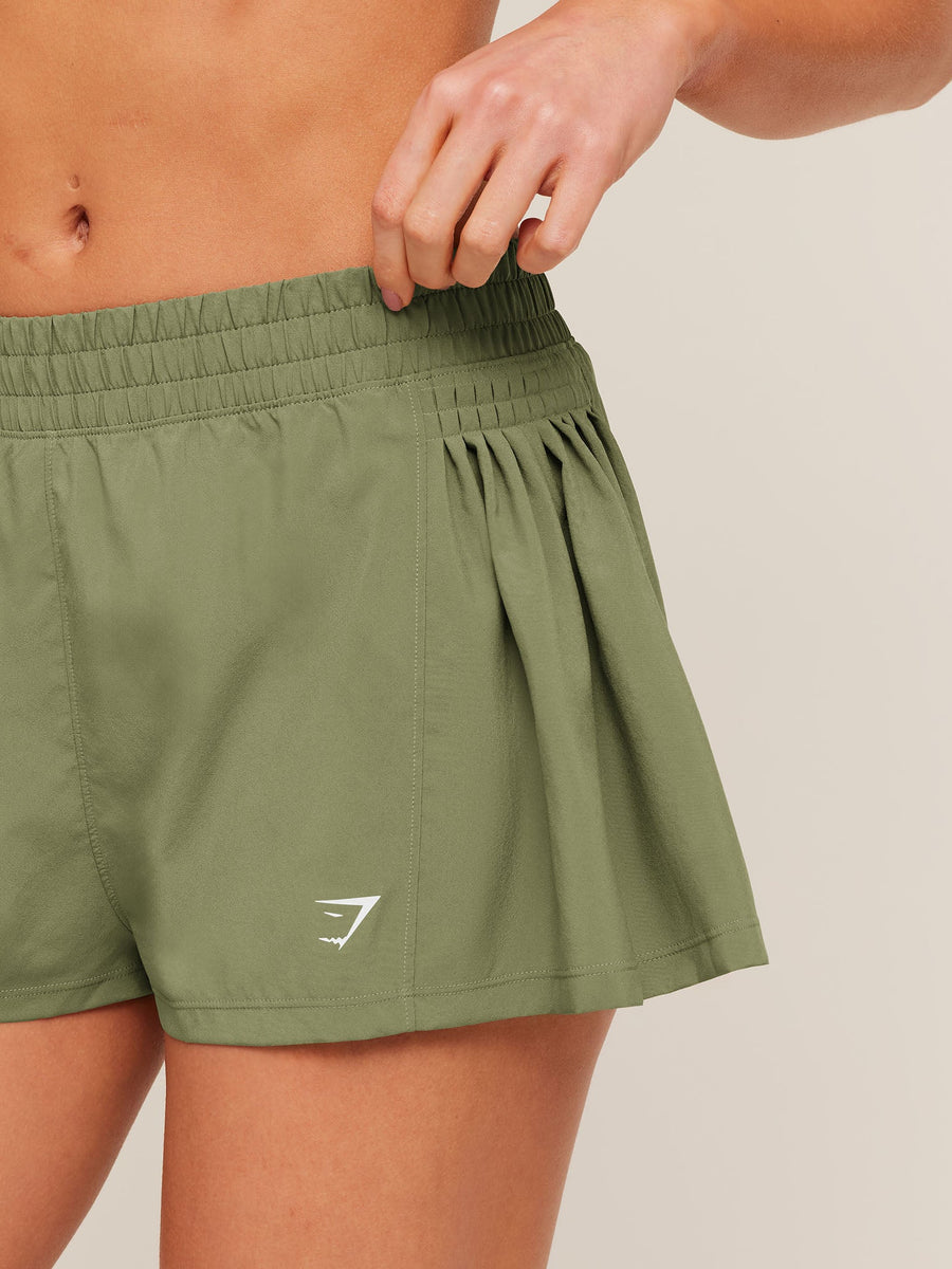 Gymshark Flutter Woven Shorts — Grounded Green — 5