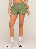 Gymshark Flutter Woven Shorts — Grounded Green — 1