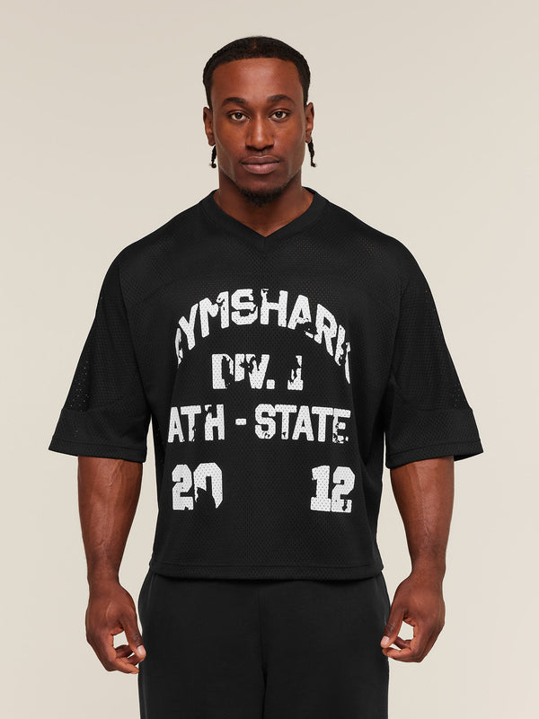 Gymshark Graphic Mesh Oversized T-Shirt — Black