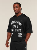 Gymshark Graphic Mesh Oversized T-Shirt — Black — 5