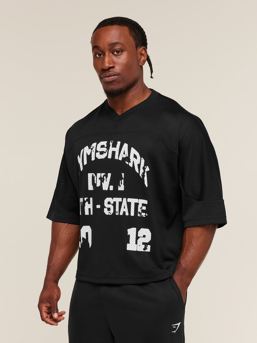 Gymshark Graphic Mesh Oversized T-Shirt — Black — 5