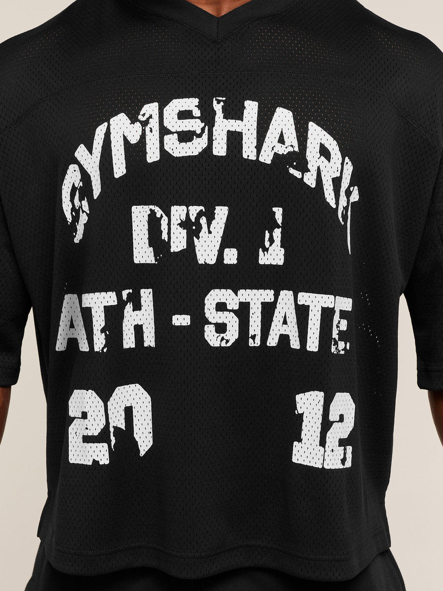 Gymshark Graphic Mesh Oversized T-Shirt — Black — 7