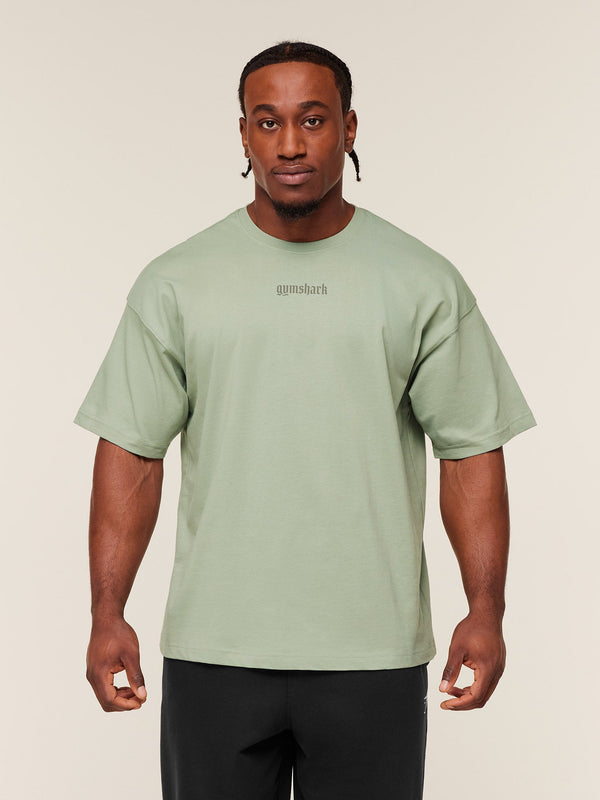 Gymshark Olde English T-Shirt — Haze Green