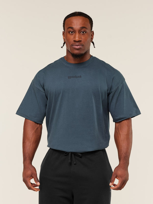 Gymshark Olde English T-Shirt — Stealth Blue