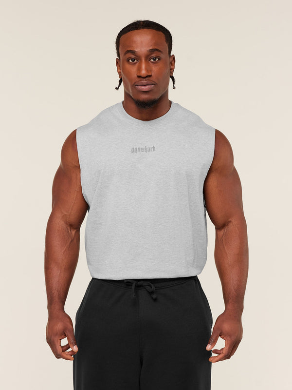 Gymshark Olde English Tank — Soft Grey Marl