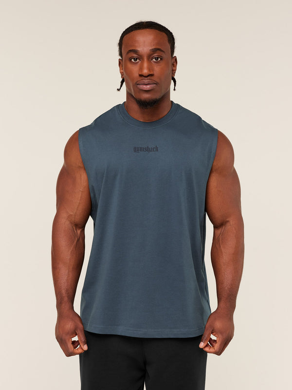 Gymshark Olde English Tank — Stealth Blue