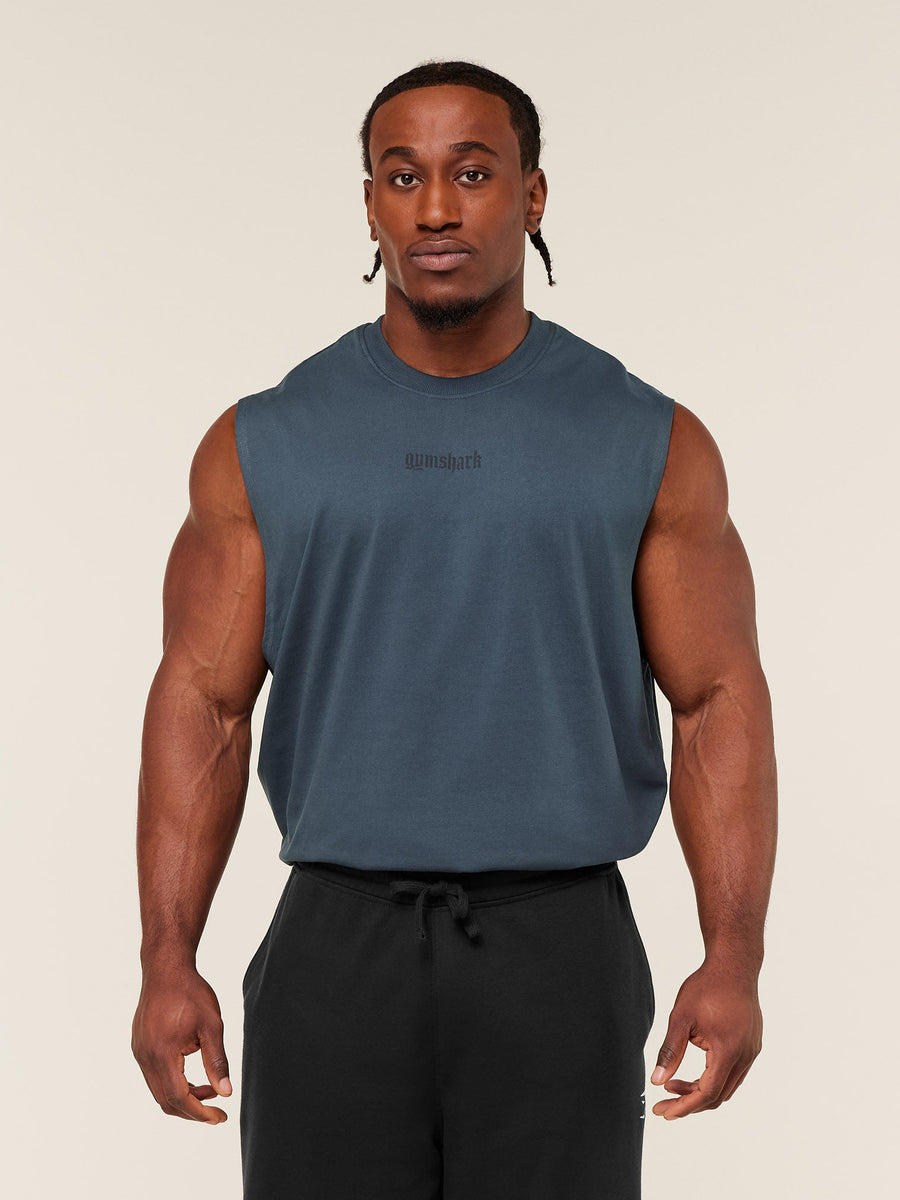 Gymshark Olde English Tank — Stealth Blue — 3