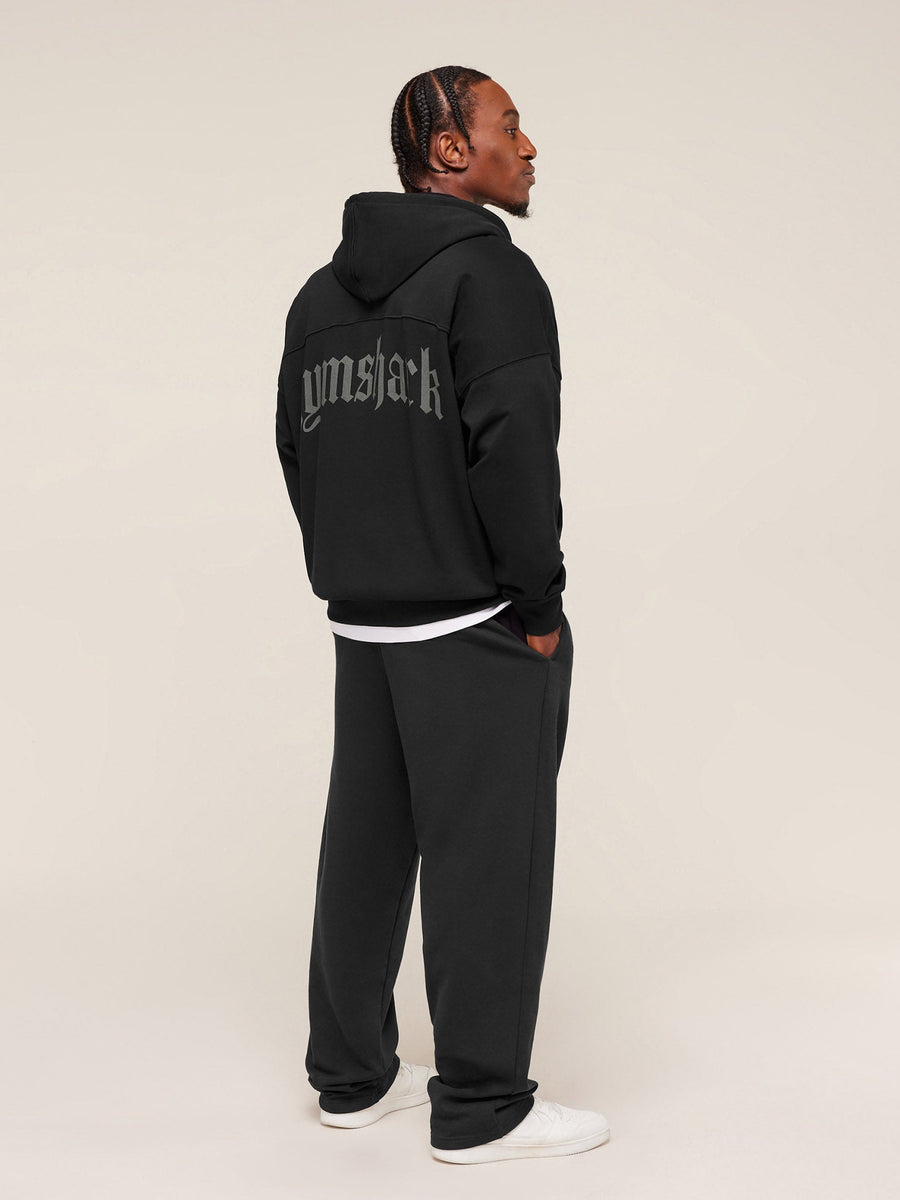 Gymshark Olde English Zip Up Hoodie — Black — 4