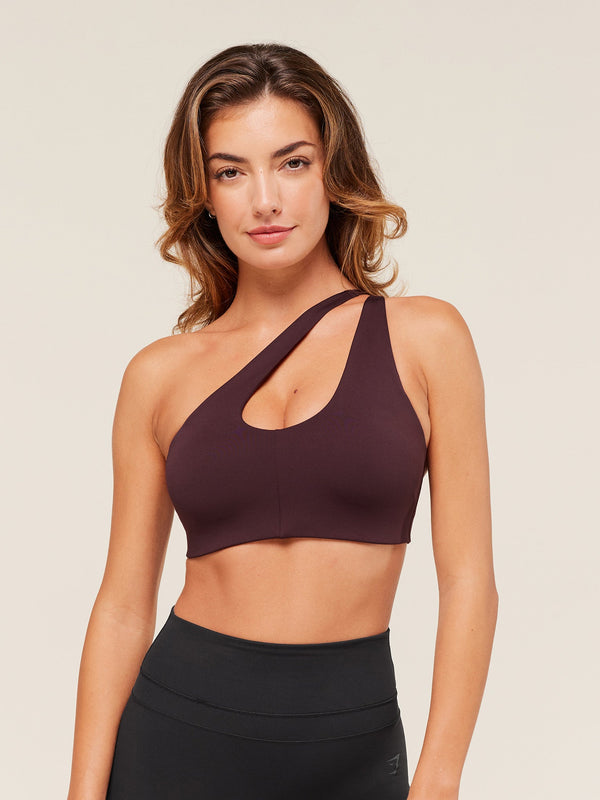 Gymshark One Shoulder Sports Bra — Cherry Purple