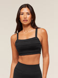 Gymshark Pleated Medium Support Sports Bra — Black — 1