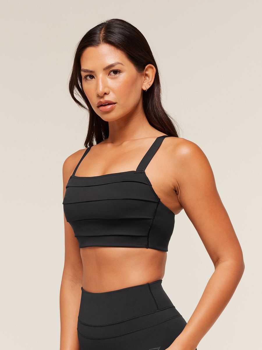 Gymshark Pleated Medium Support Sports Bra — Black — 3