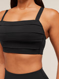 Gymshark Pleated Medium Support Sports Bra — Black — 6