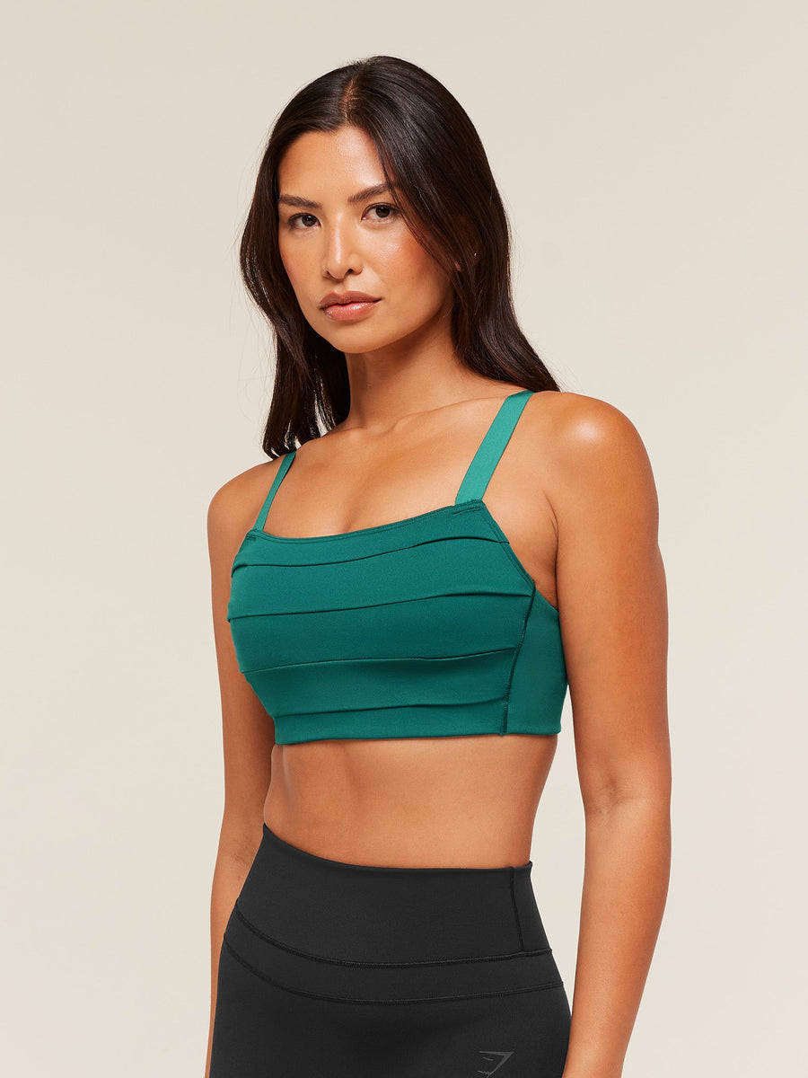 Gymshark Pleated Medium Support Sports Bra — Weighted Teal — 3