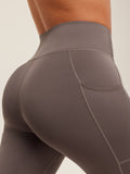 Gymshark Pocket Leggings — Cool Brown — 4