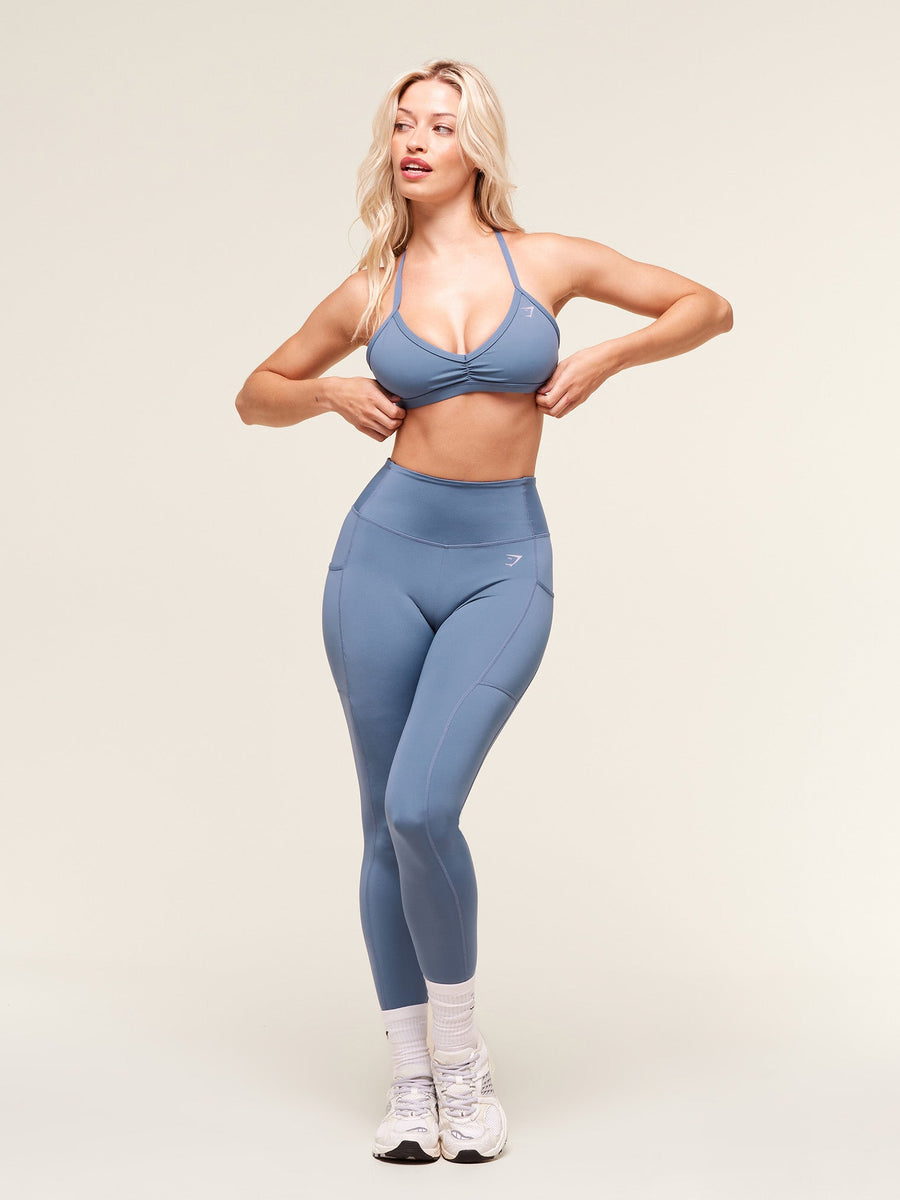 Gymshark Pocket Leggings — Worn Blue — 6