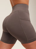 Gymshark Pocket Shorts — Cool Brown — 4