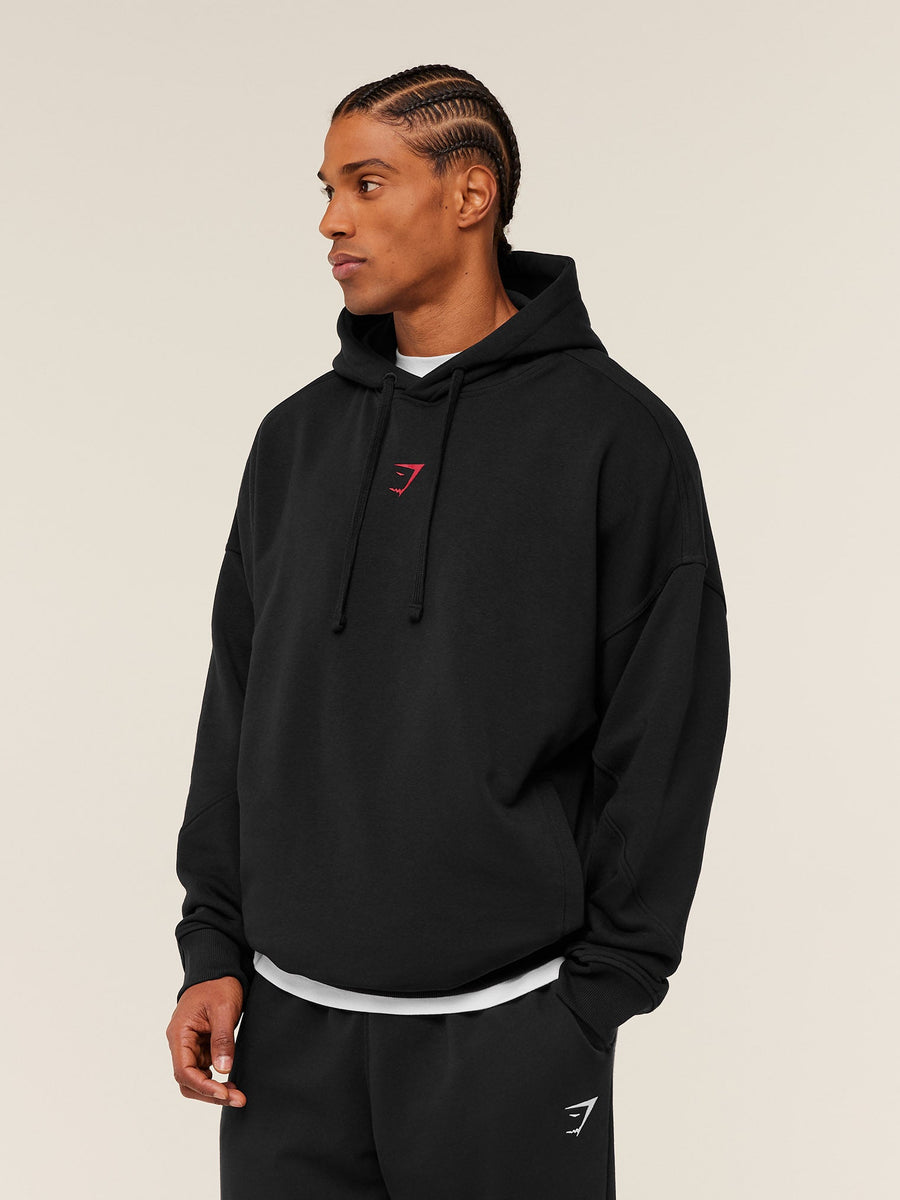 Gymshark Power Hoodie — Black/Conditioning Red — 3