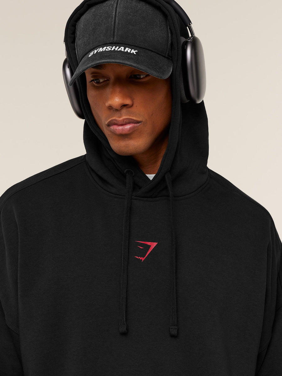 Gymshark Power Hoodie — Black/Conditioning Red — 6