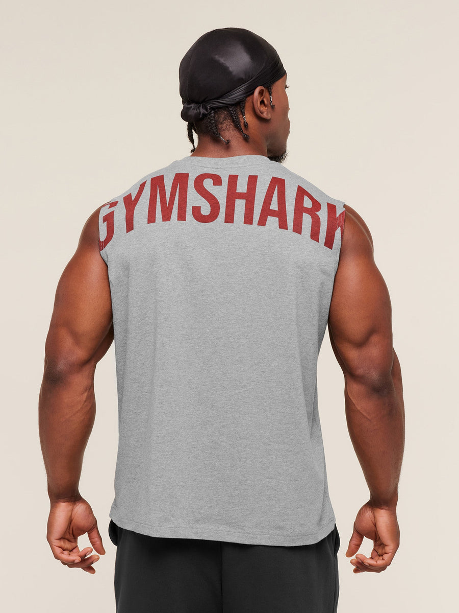 Gymshark Power Cut Off Tank — Charcoal Core Marl — 5