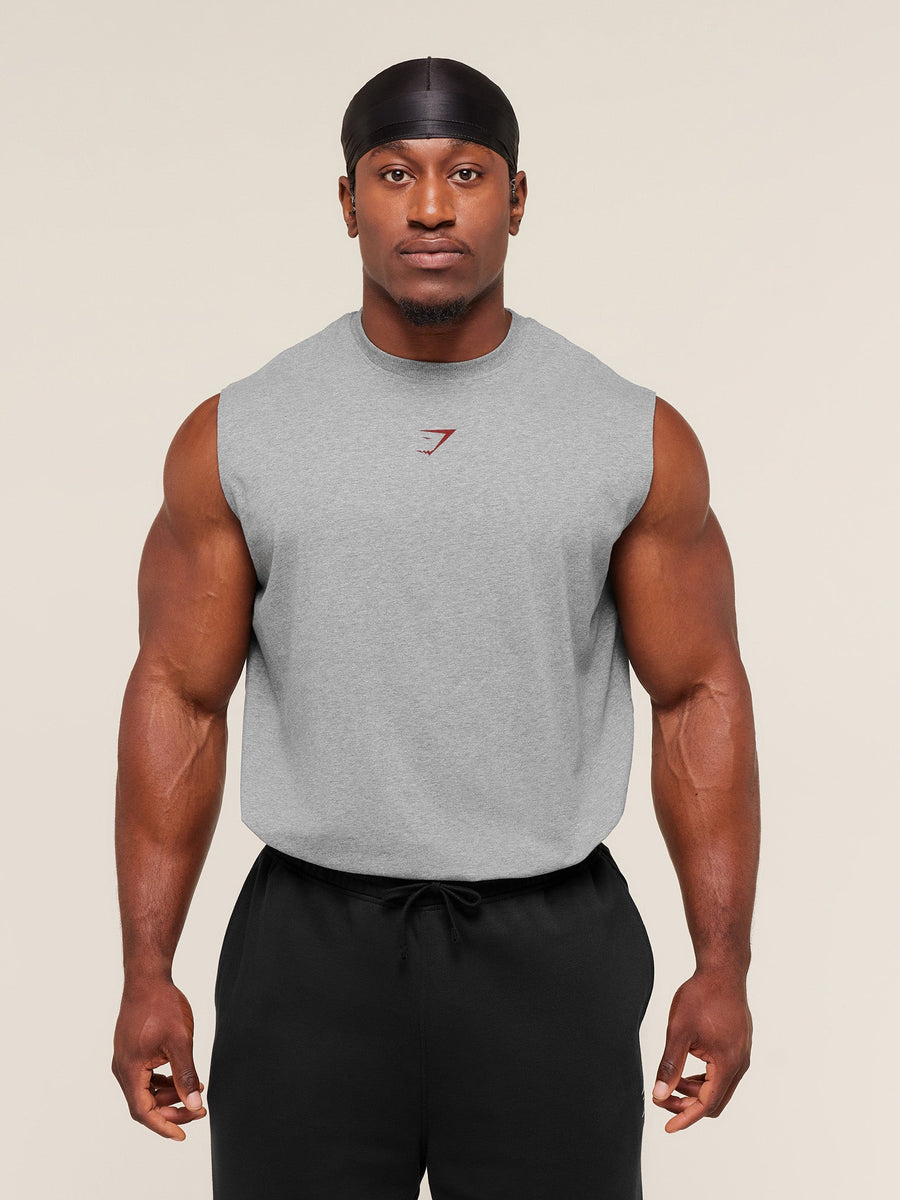 Gymshark Power Cut Off Tank — Charcoal Core Marl — 2
