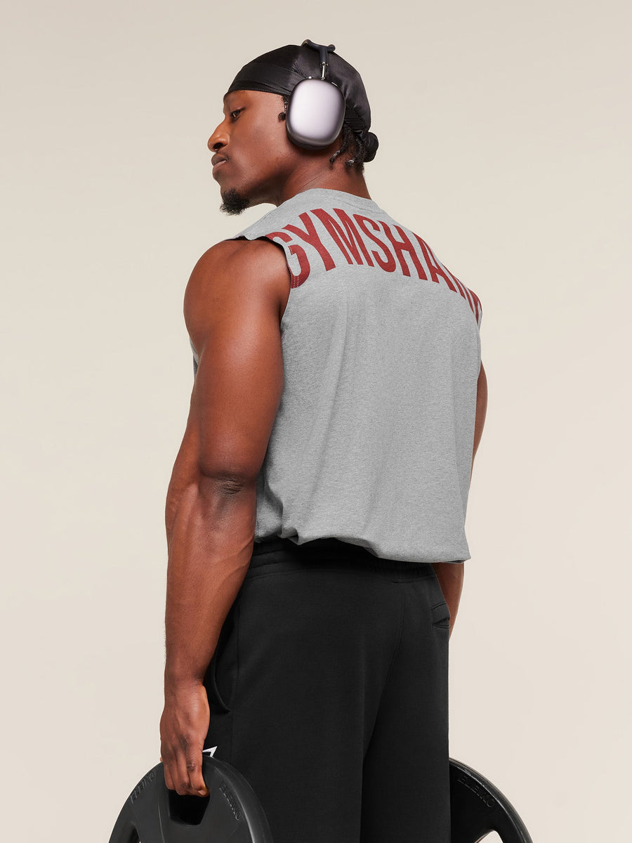 Gymshark Power Cut Off Tank — Charcoal Core Marl — 3