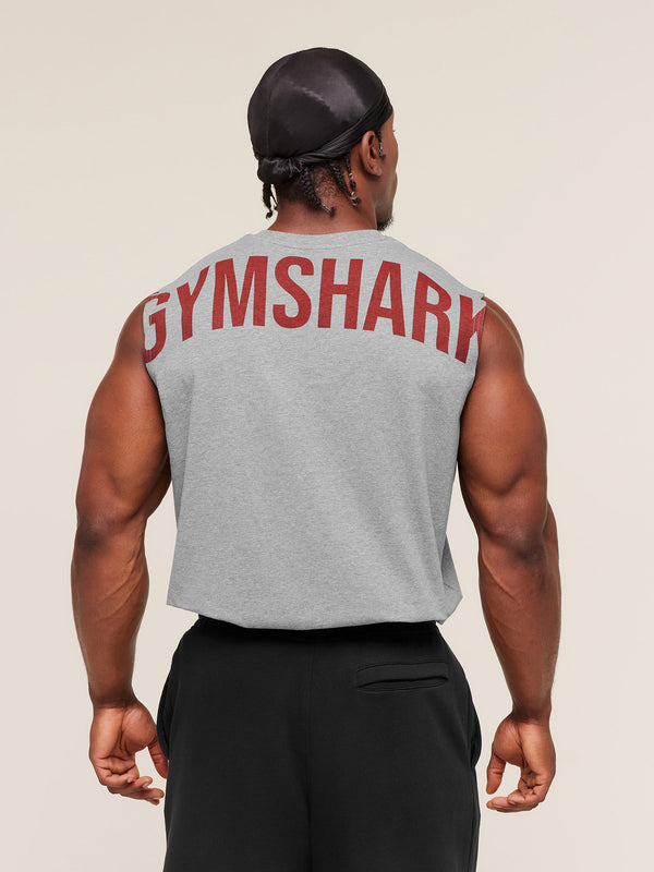 Gymshark Power Cut Off Tank — Charcoal Core Marl
