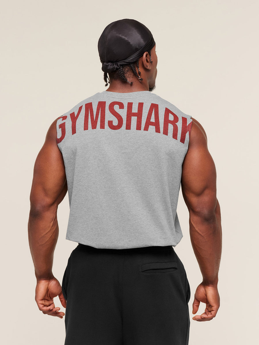 Gymshark Power Cut Off Tank — Charcoal Core Marl — 1