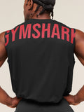 Gymshark Power Cut Off Tank — Black/Conditioning Red — 4
