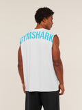 Gymshark Power Cut Off Tank — GS White/GS Brand Blue — 7