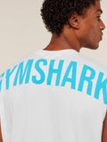 Gymshark Power Cut Off Tank — GS White/GS Brand Blue — 5
