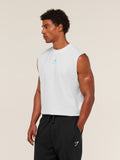Gymshark Power Cut Off Tank — GS White/GS Brand Blue — 3