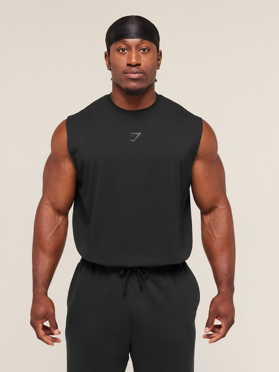 Gymshark Power Cut Off Tank — Black/Asphalt Grey — 2