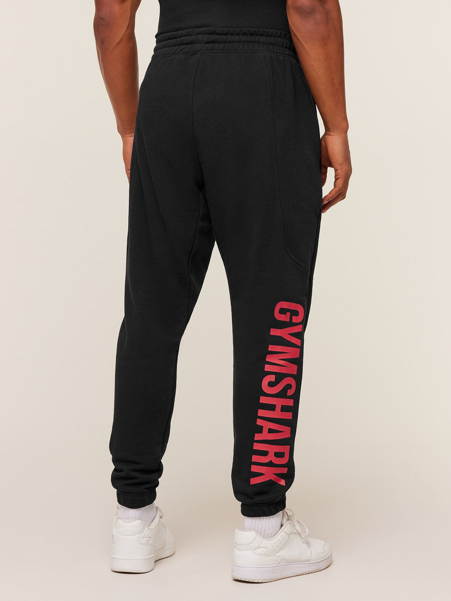 Gymshark Power Wordmark Joggers — Black/Conditioning Red — 2