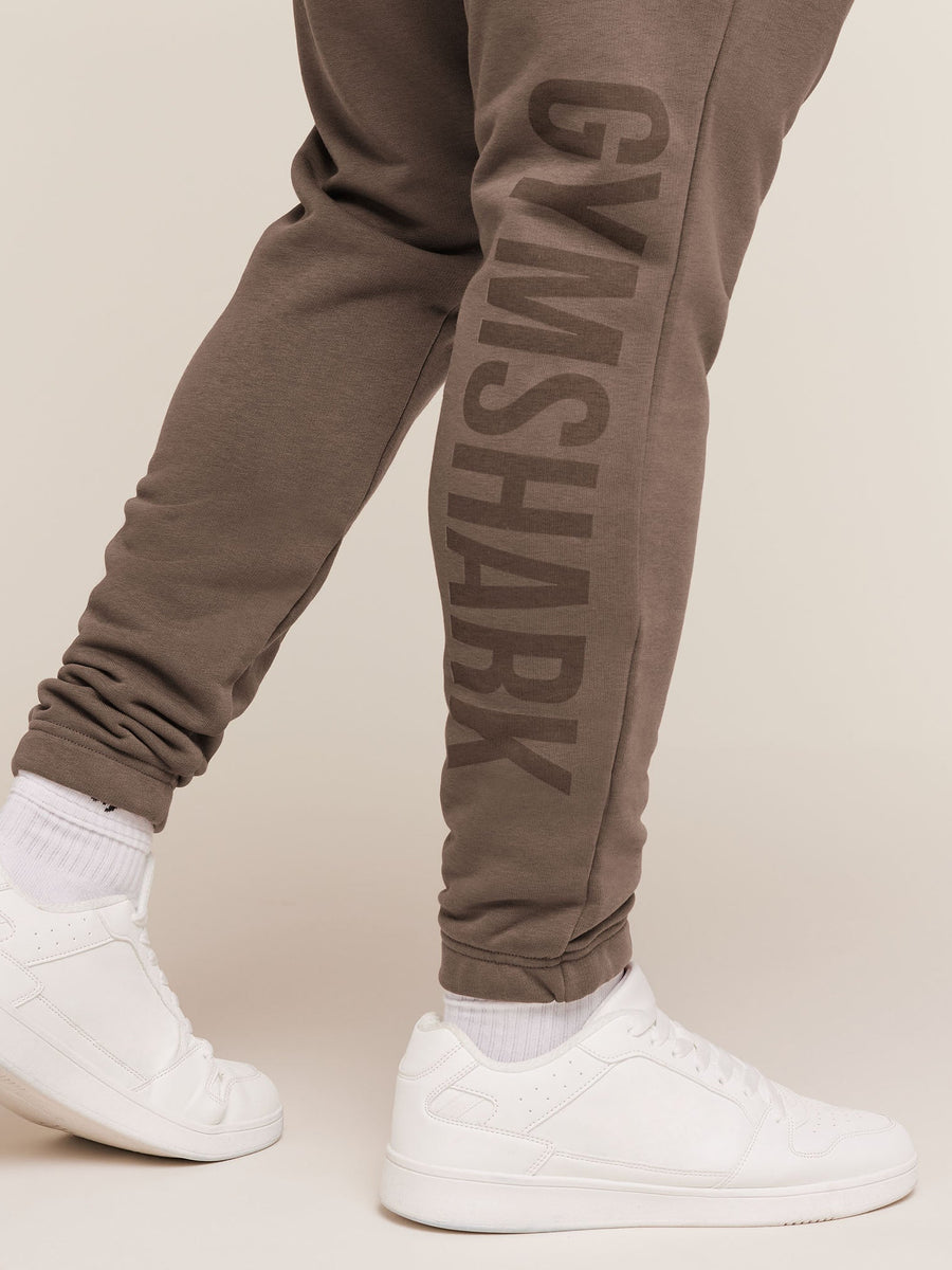 Gymshark Power Wordmark Joggers — Soft Brown — 6