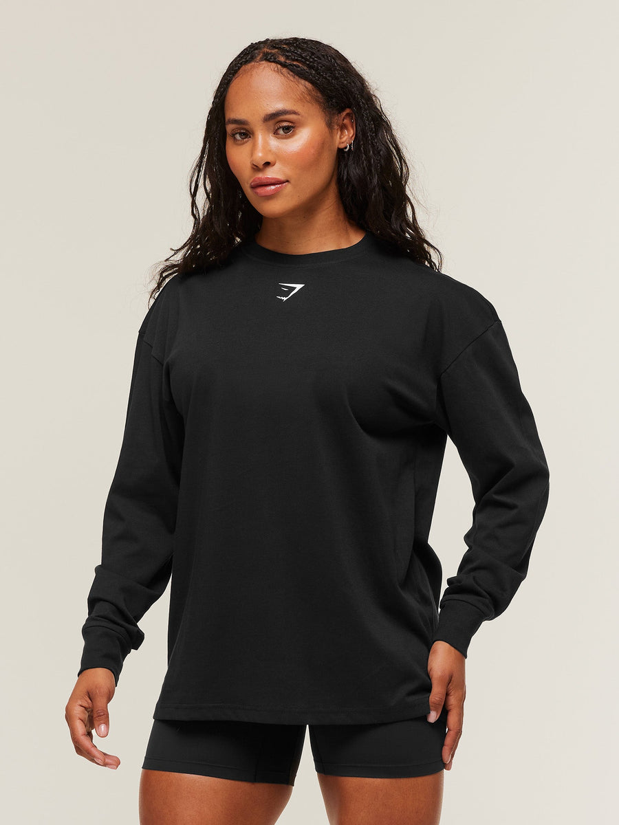 Gymshark Power Long Sleeve Top — Black — 2