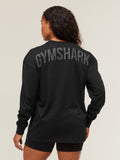 Gymshark Power Long Sleeve Top — Black — 1