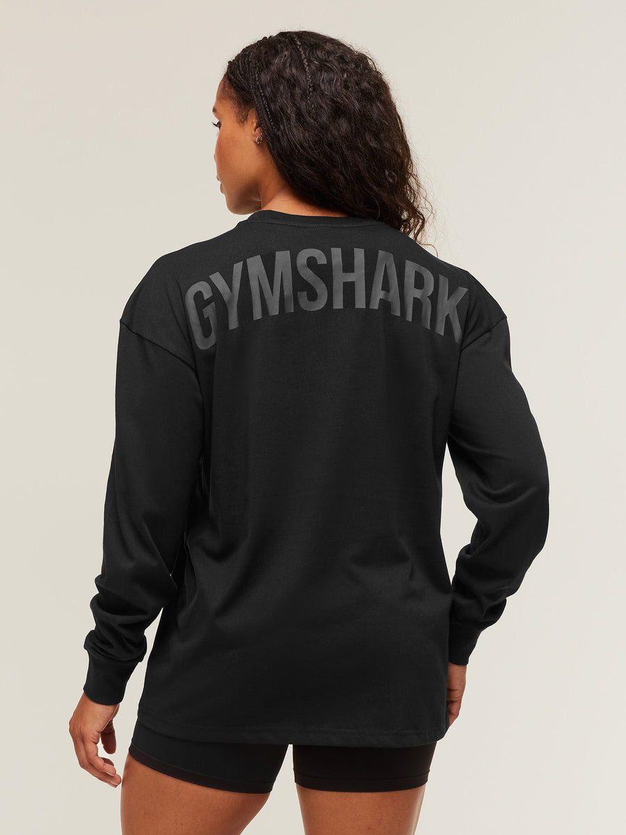 Gymshark Power Long Sleeve Top — Black — 1